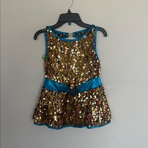 Sparkling Gold and Blue Kids Costume